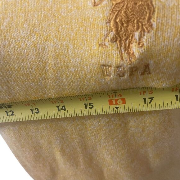 US. POLO ASSN. MARLED CREW NECK SWEATER YELLOW EMBROIDERED LOGO SIZE SMALL NEW - Picture 11 of 16